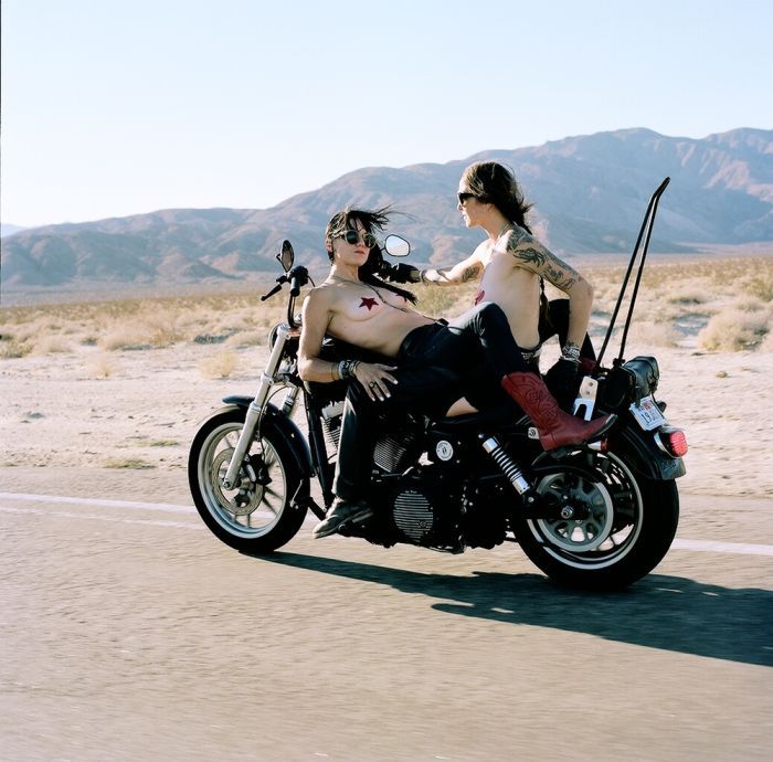 Girls on a motorcycle in Rajamandri
